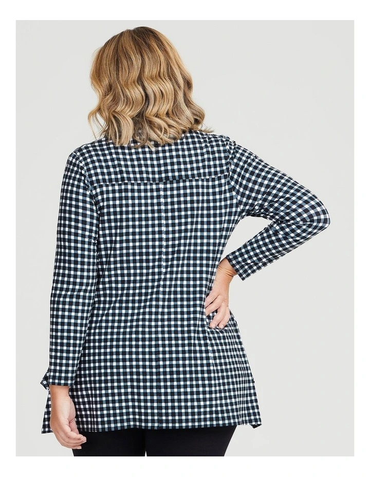 Natural Multi Checker Top Black/white Check image 2