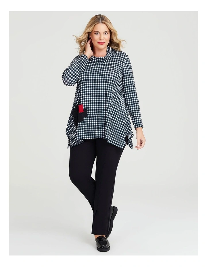 Natural Multi Checker Top Black/white Check image 4