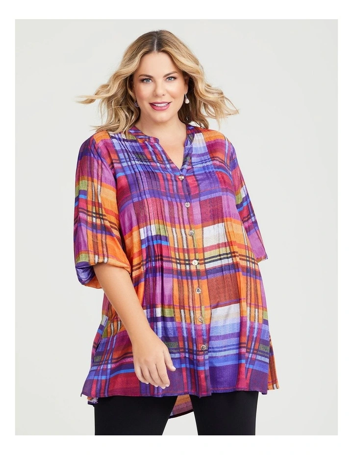Multi Check Natural Shirt in Multi image 3
