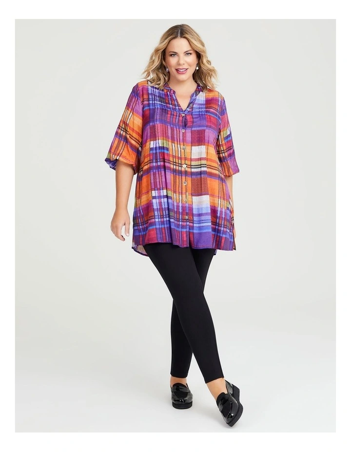 Multi Check Natural Shirt in Multi image 4