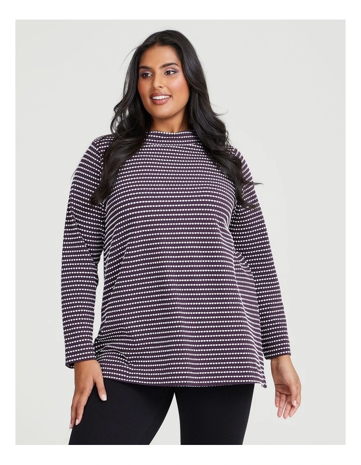 Cotton Dot Ticking Top in Multi image 1