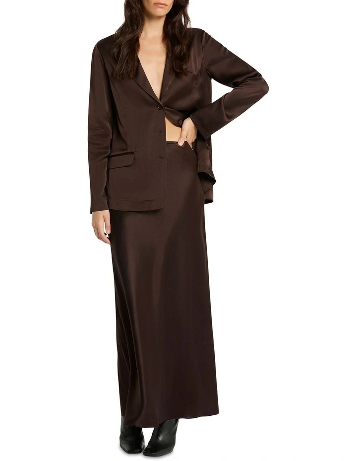 Escaped Love Silk Skirt in Chocolate