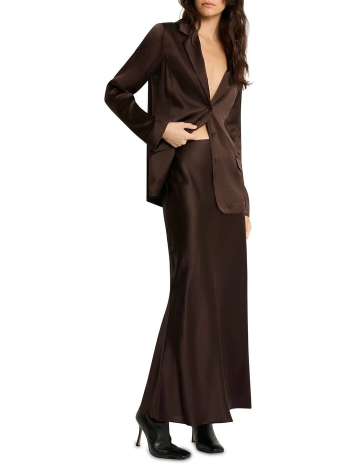 Escaped Love Silk Skirt in Chocolate