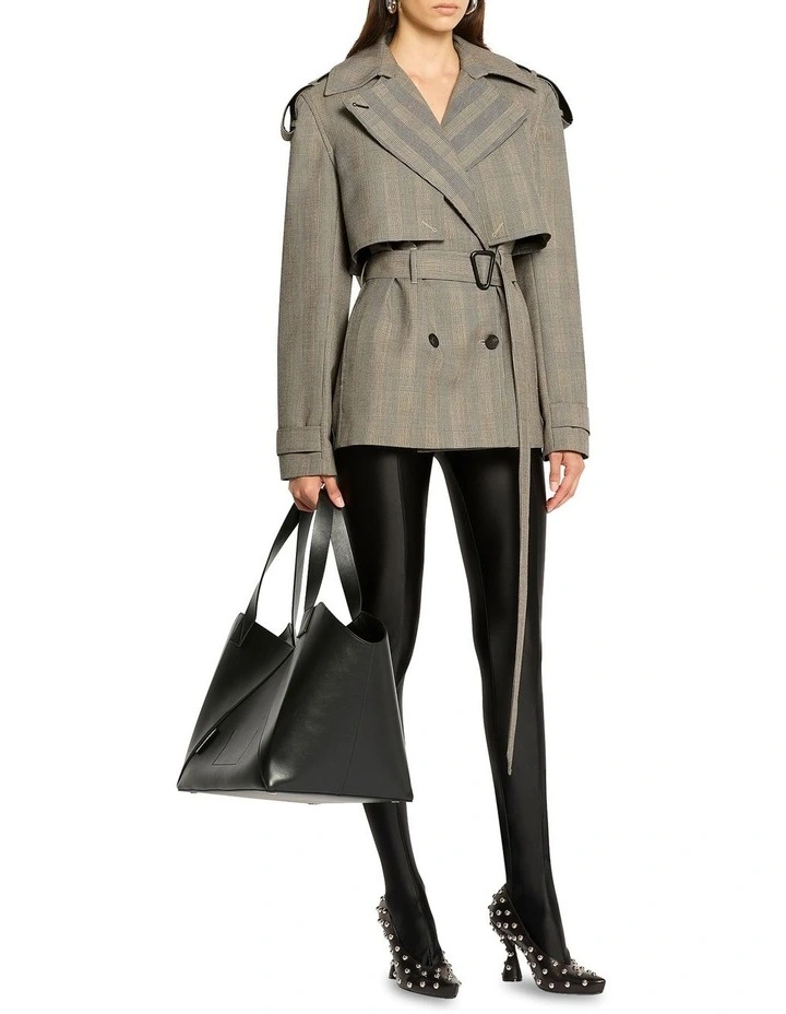 Ceremonia Short Trench Coat in Brown image 3
