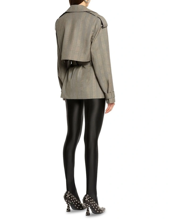 Ceremonia Short Trench Coat in Brown image 4