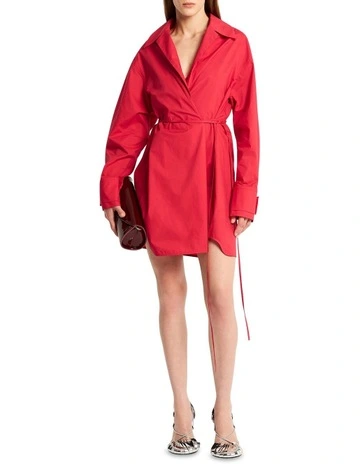 Camisa Shirt Dress in Red