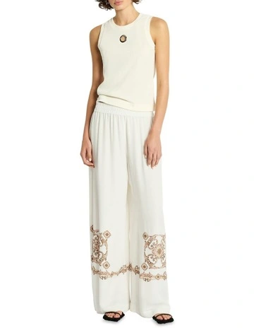 Tiled Pant in Cream Print