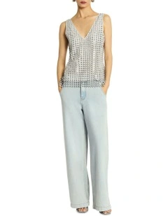 Pinnacle Lace Top in Silver