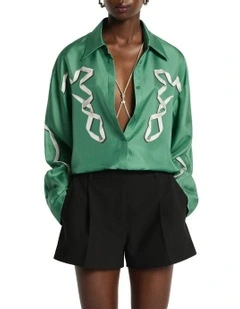 Revue Silk Shirt in Green