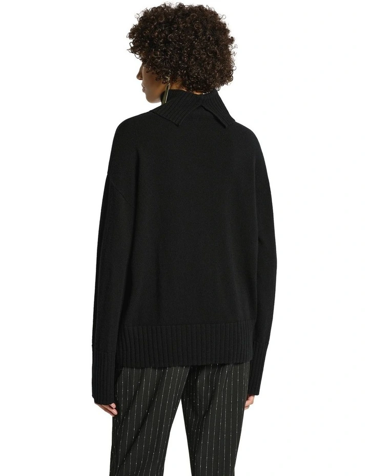 Lucillian Roll Neck Jumper in Black image 2