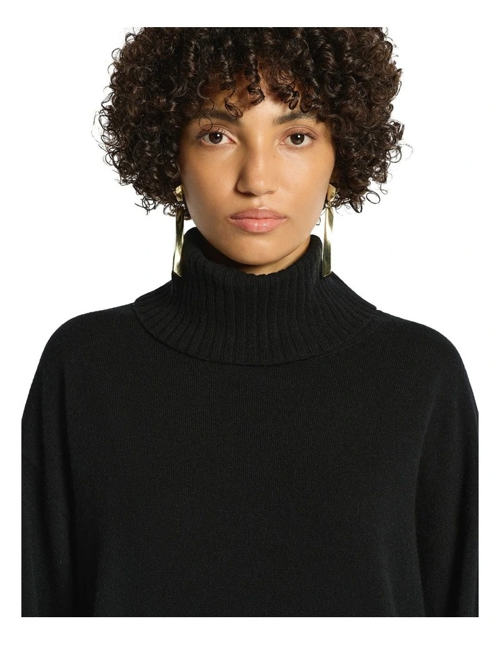 Lucillian Roll Neck Jumper in Black image 3