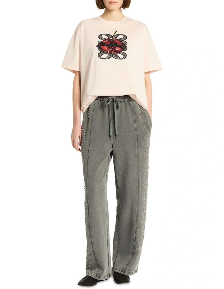 Raceway Embellished Sweat Pant in Grey image 5