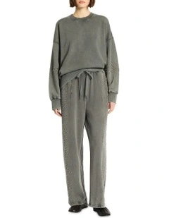 Raceway Embellished Sweatshirt in Grey