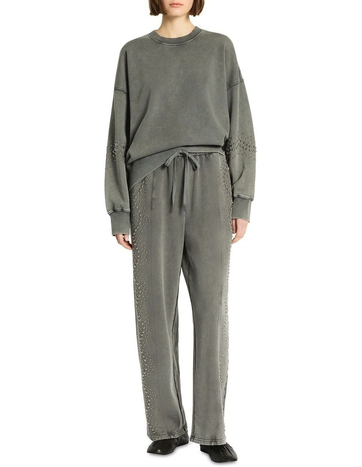 Raceway Embellished Sweatshirt in Grey image 1