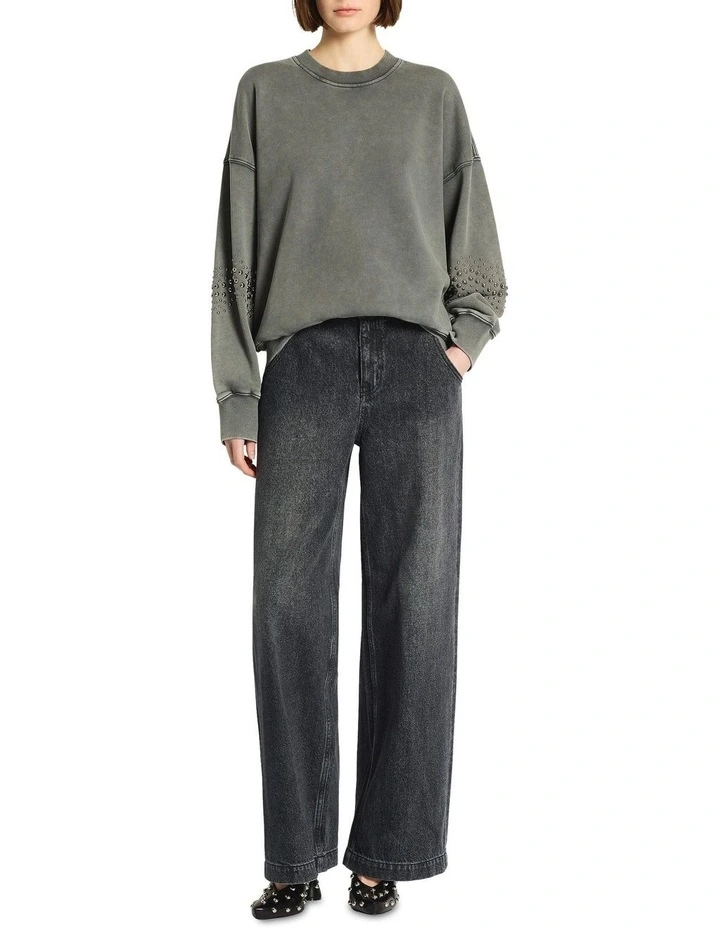 Raceway Embellished Sweatshirt in Grey image 6