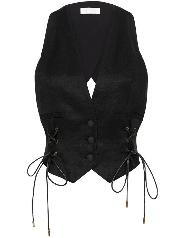 Festival Bliss Fitted Waistcoat Vest Black image 6
