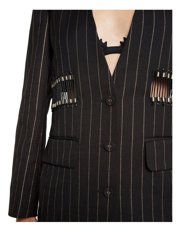 Rock And Roll Pin Stripe Blazer Black image 5