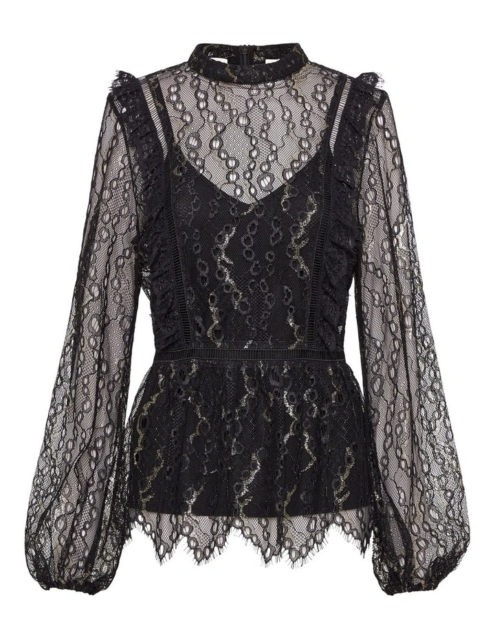 Another Night High Neck Top Black image 7