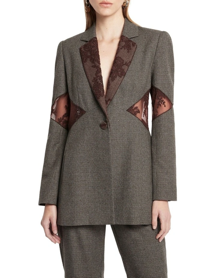 Filigree Kissing Blazer Jacket in Grey image 1