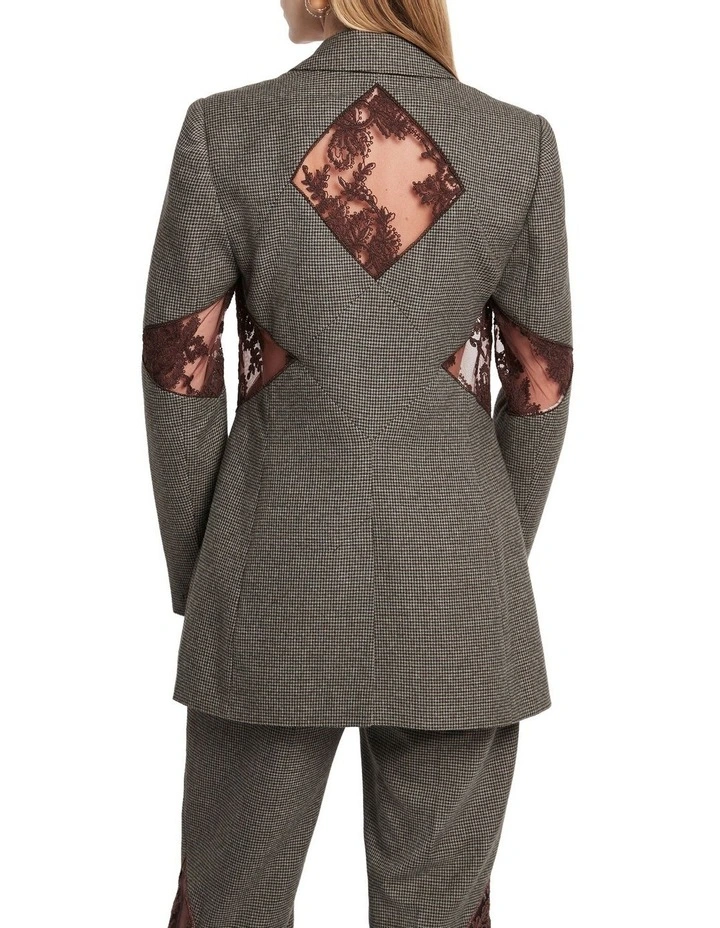 Filigree Kissing Blazer Jacket in Grey image 2