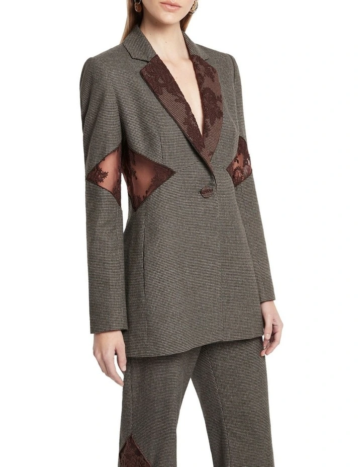 Filigree Kissing Blazer Jacket in Grey image 3