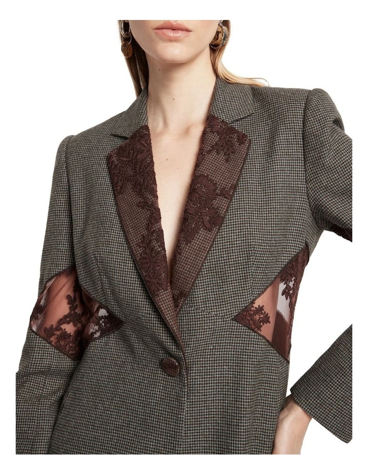 Filigree Kissing Blazer Jacket in Grey image 4