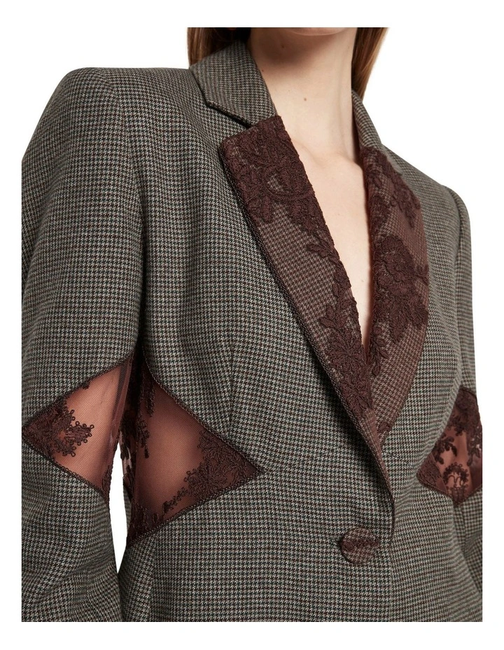 Filigree Kissing Blazer Jacket in Grey image 5