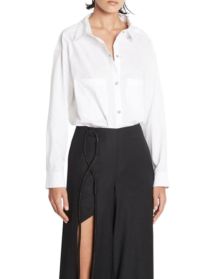 Dream Chaser Oversized Boyfriend Shirt in White image 1