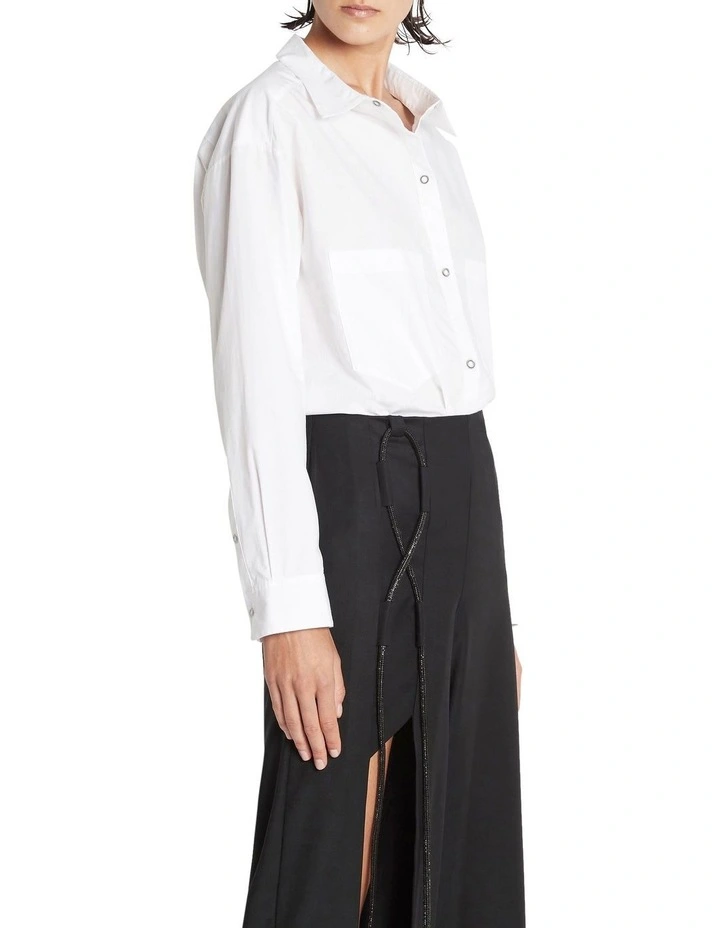 Dream Chaser Oversized Boyfriend Shirt in White image 3