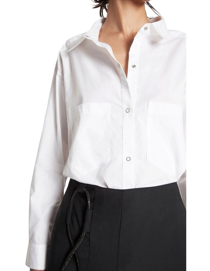 Dream Chaser Oversized Boyfriend Shirt in White image 4