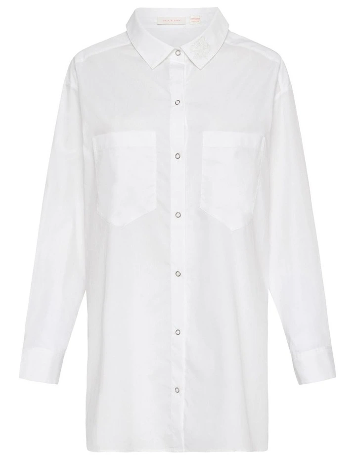 Dream Chaser Oversized Boyfriend Shirt in White image 6