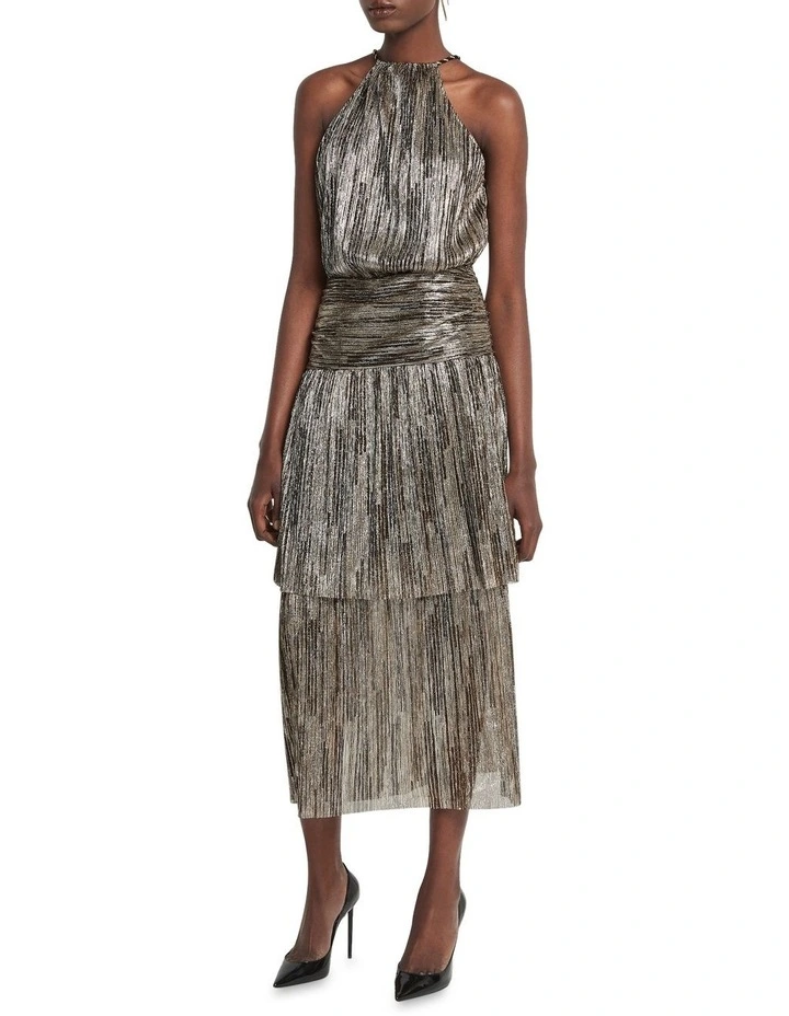 Anthem Of The Angels High Neck Dress in Gold image 1