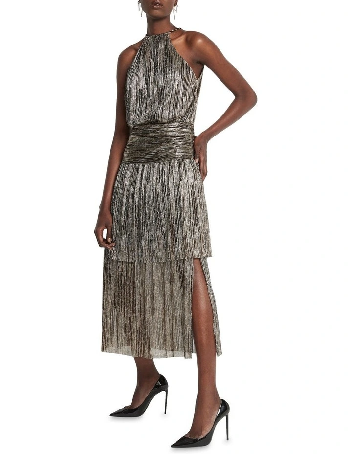 Anthem Of The Angels High Neck Dress in Gold image 3