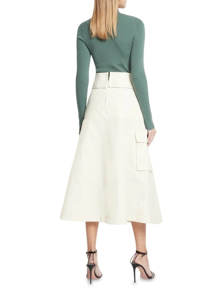 No Fuss Midi Skirt in Cream image 2