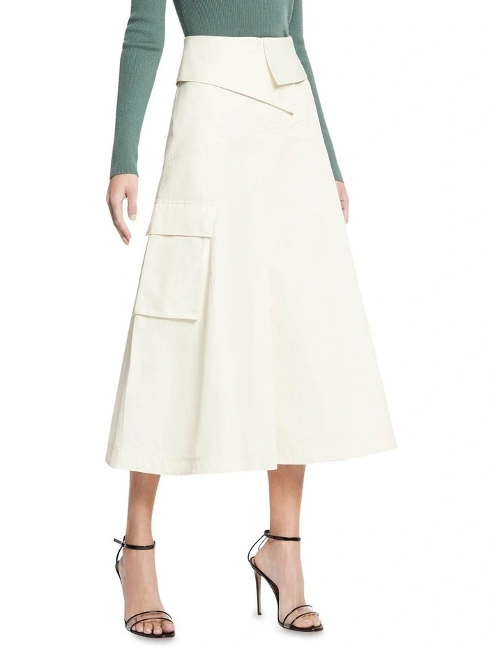 No Fuss Midi Skirt in Cream image 5
