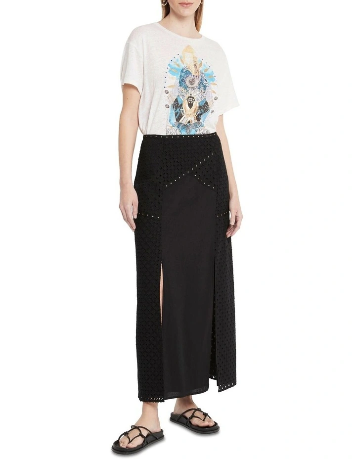 Cry Baby Studded Skirt in Black image 1