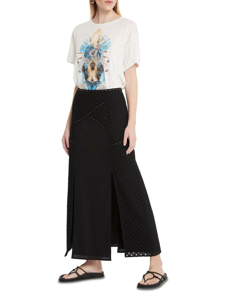 Cry Baby Studded Skirt in Black image 3