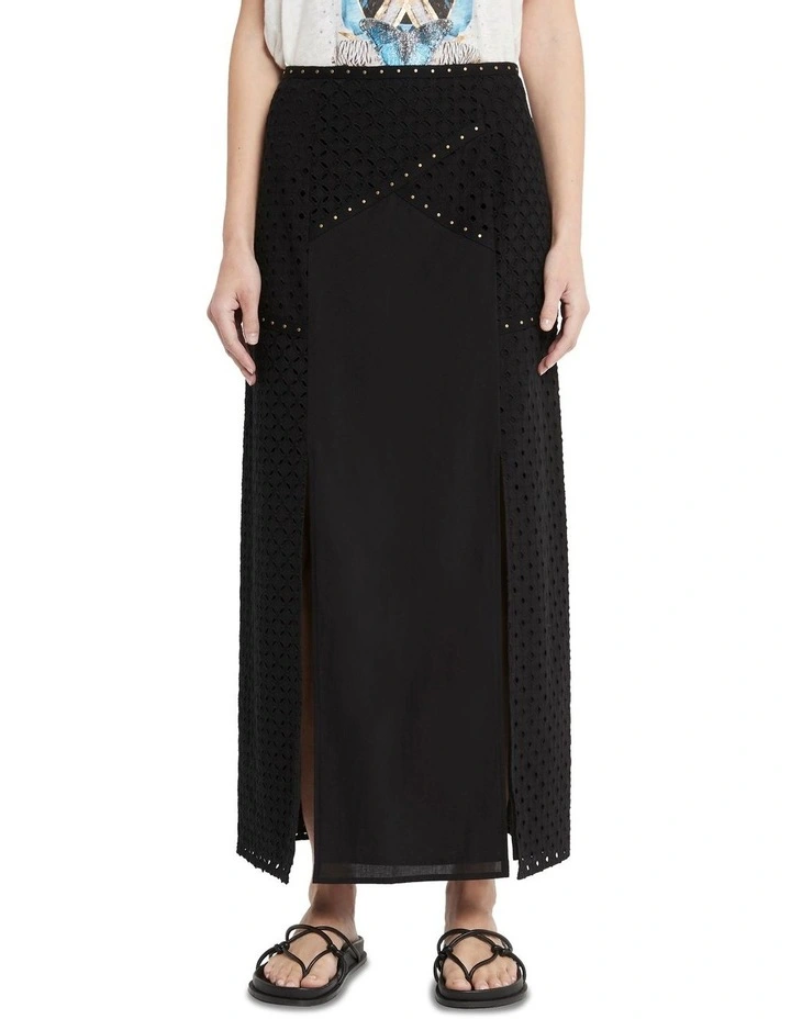 Cry Baby Studded Skirt in Black image 4