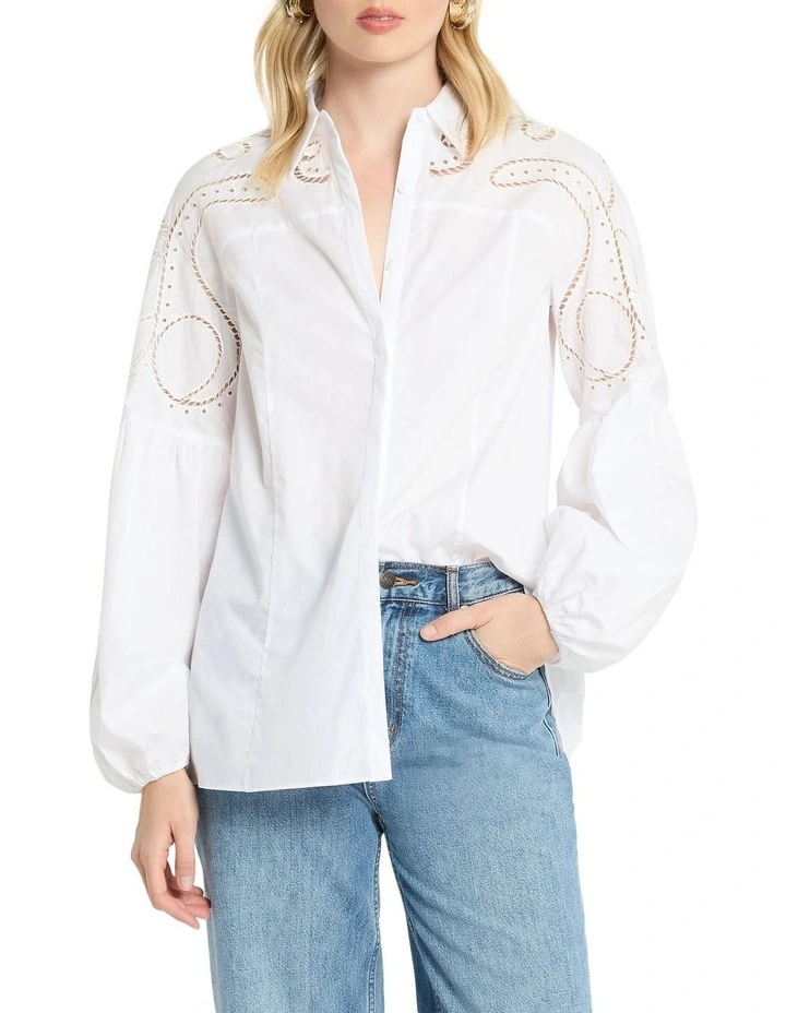 Charm Moment Blouse Top in White image 1
