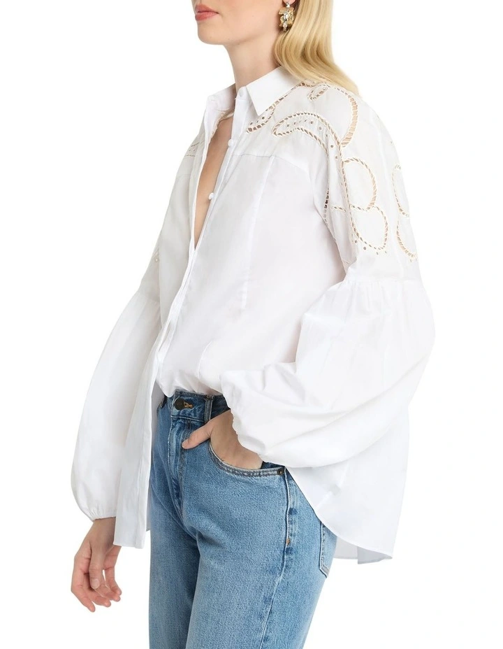 Charm Moment Blouse Top in White image 3