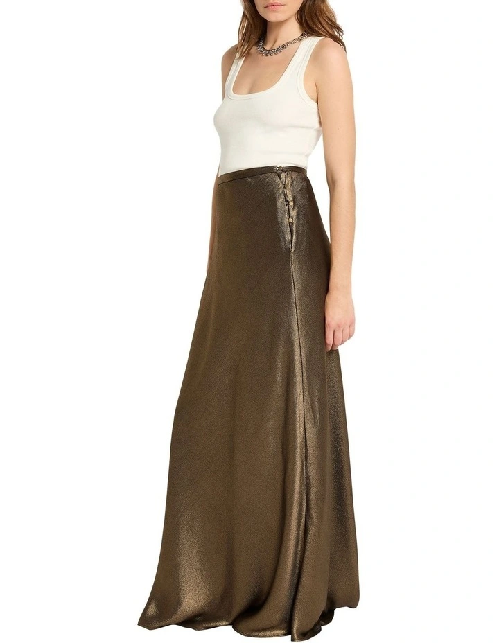Gold Lustre Skirt in Gold image 2
