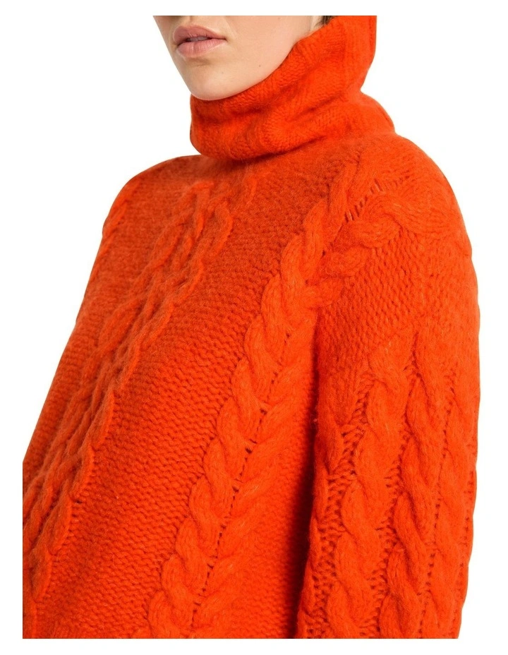 Deluxe Cable Knit Sweater in Orange image 5