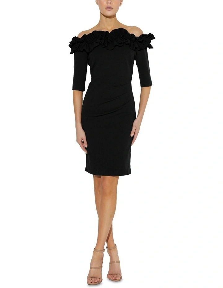 Antoinette Portrait Dress in Black image 1