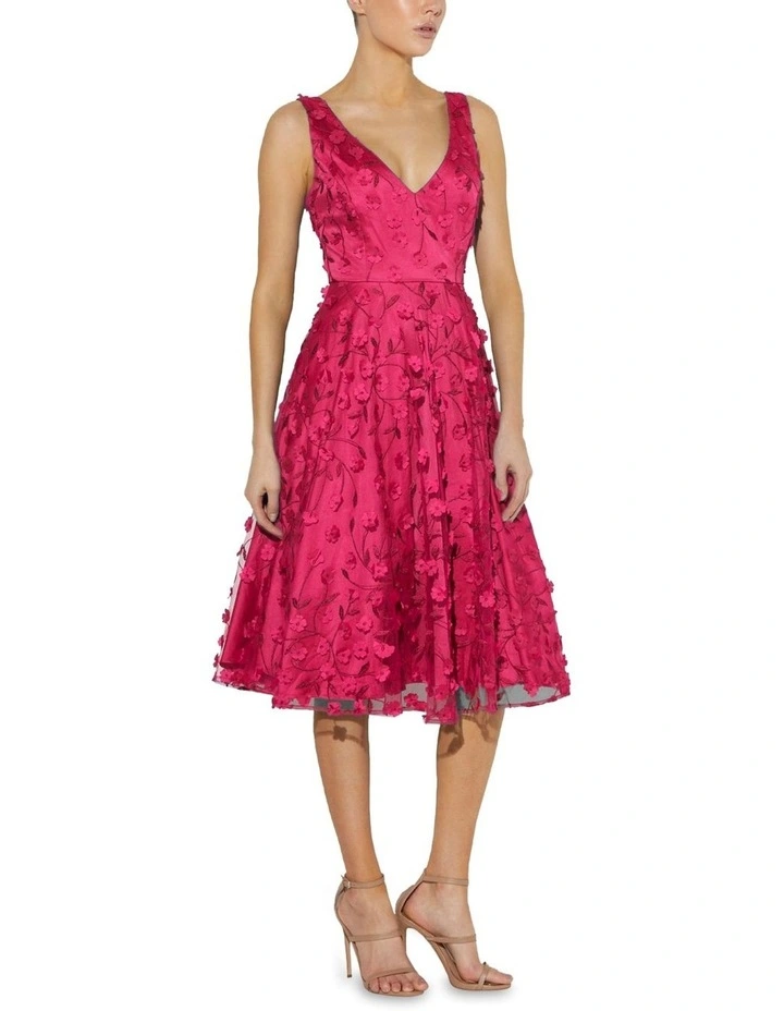 Kelsey Lace Applique Dress in Hot Pink image 2