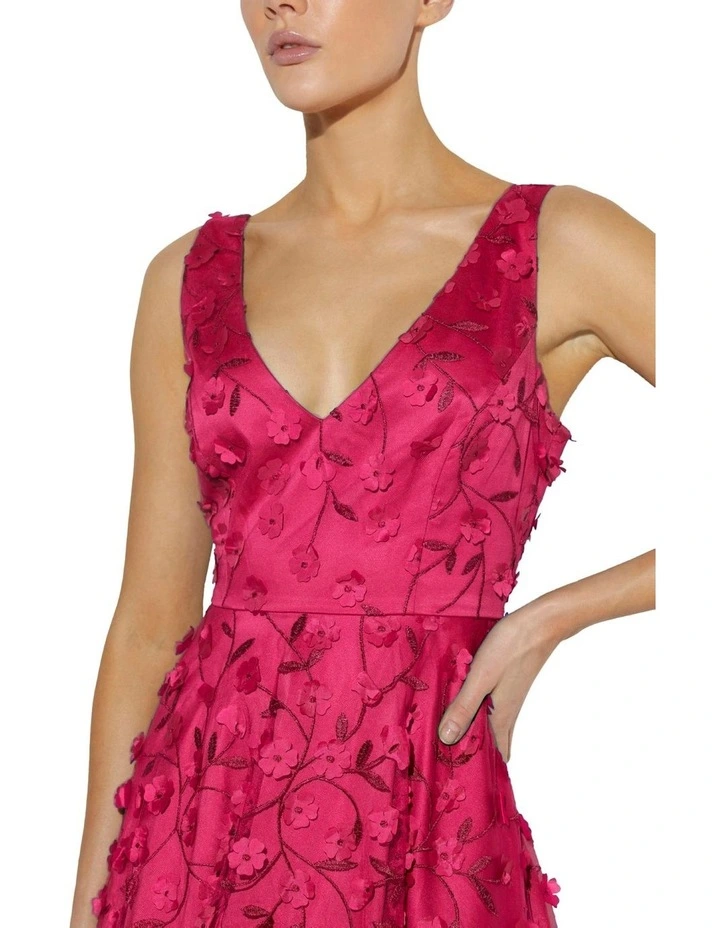 Kelsey Lace Applique Dress in Hot Pink image 4