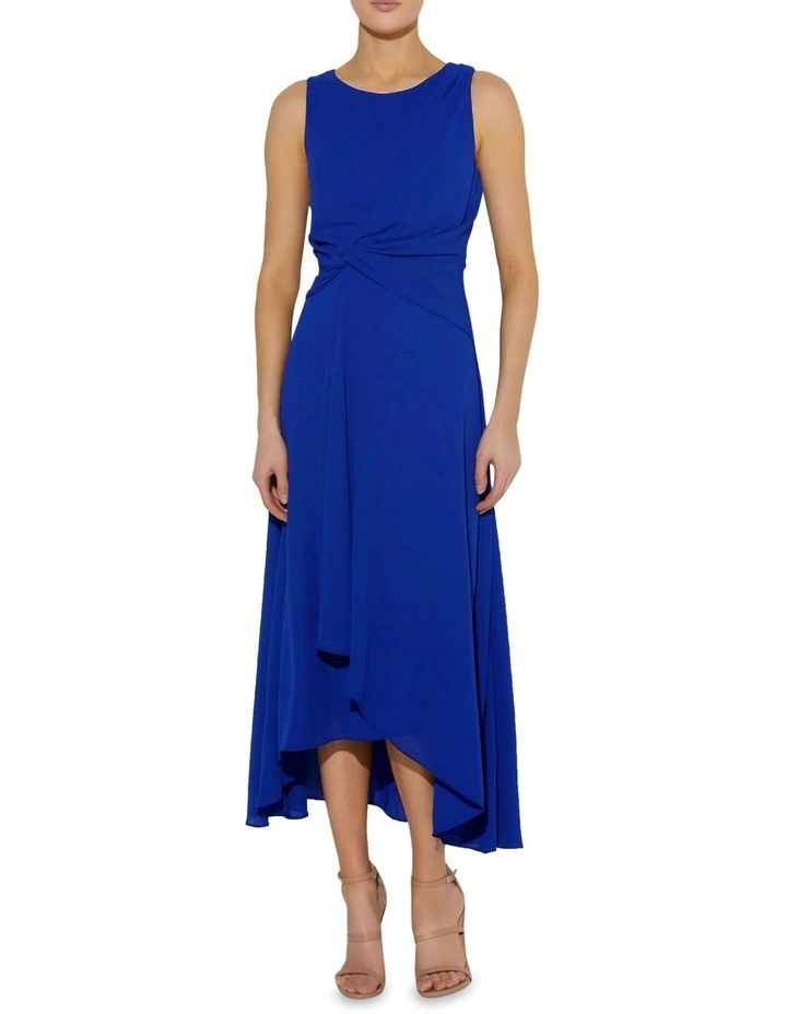 Allora Twist Midi Dress in Sapphire image 2