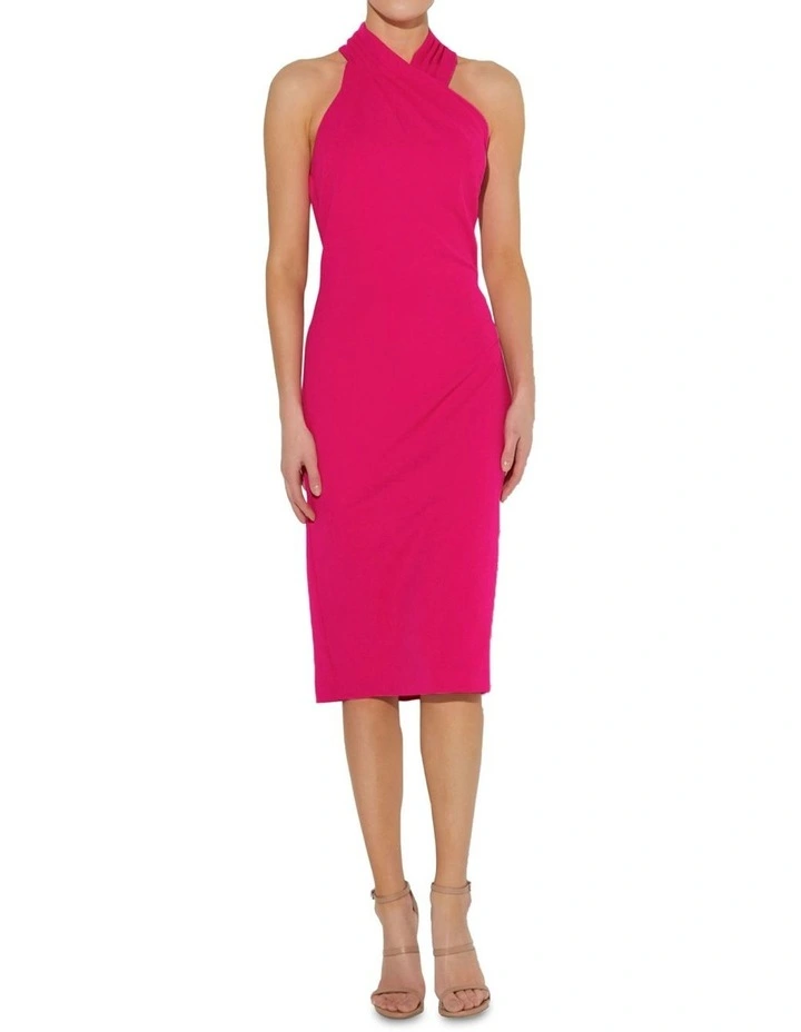 Halo Halter Dress in Hot Pink image 1