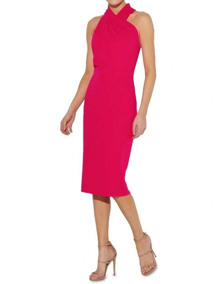 Halo Halter Dress in Hot Pink image 2