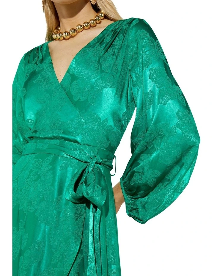 Emme Jacquard Dress in Emerald image 4