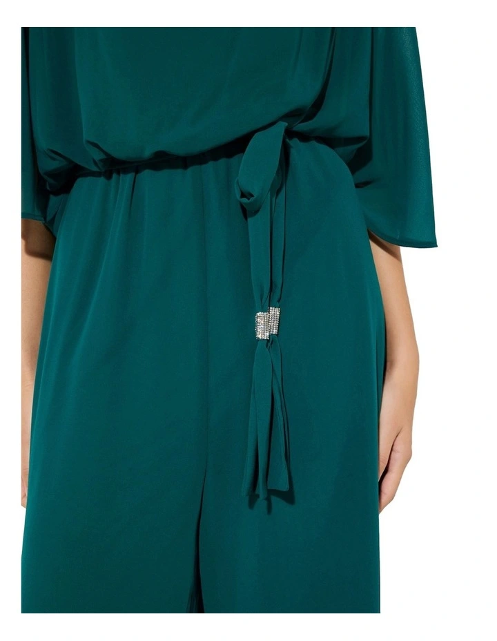 Lucien Chiffon Jumpsuit in Emerald image 5